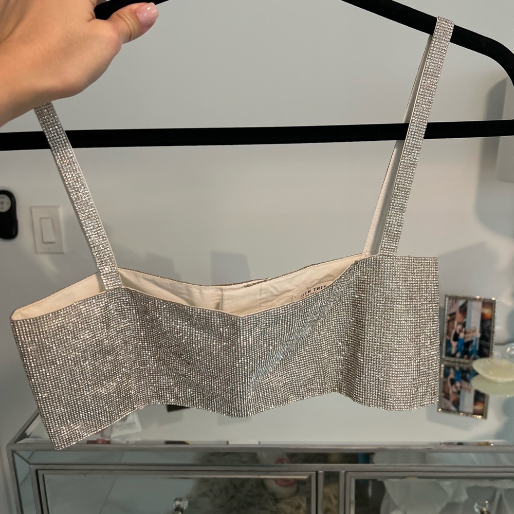 12th Tribe Silver Bandeau Top with Sparkle